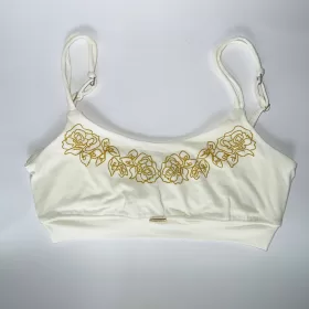 Motivated Bralette, Roses Artprint, Milk and Honey