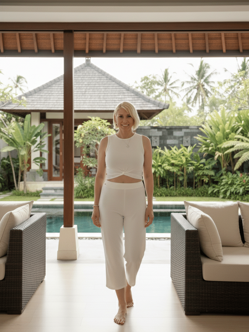 Zen pant and Twist Mini Top in Milk and Honey