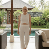 Zen pant and Twist Mini Top in Milk and Honey