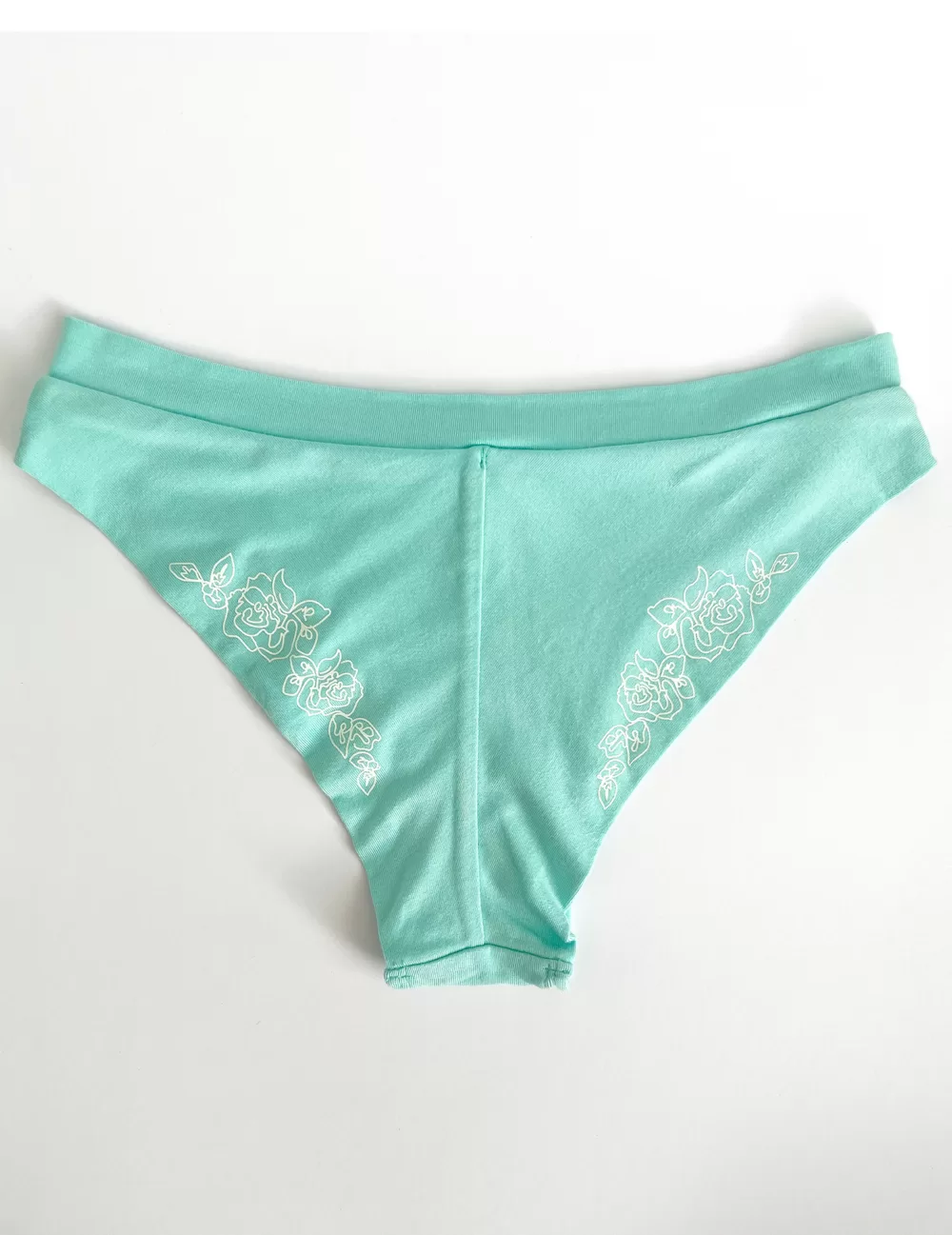 Brazilian Panties, Aquamarine, Roses Mini Print