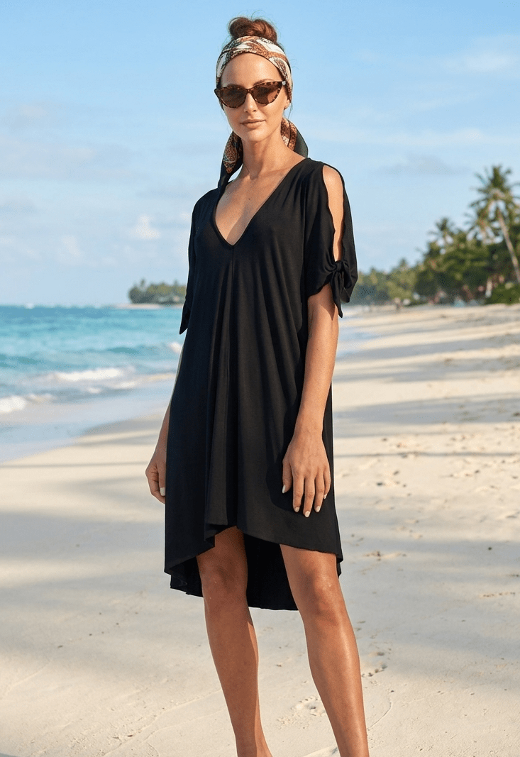 Fayedelicious Tie-Sleeve Resort Dress