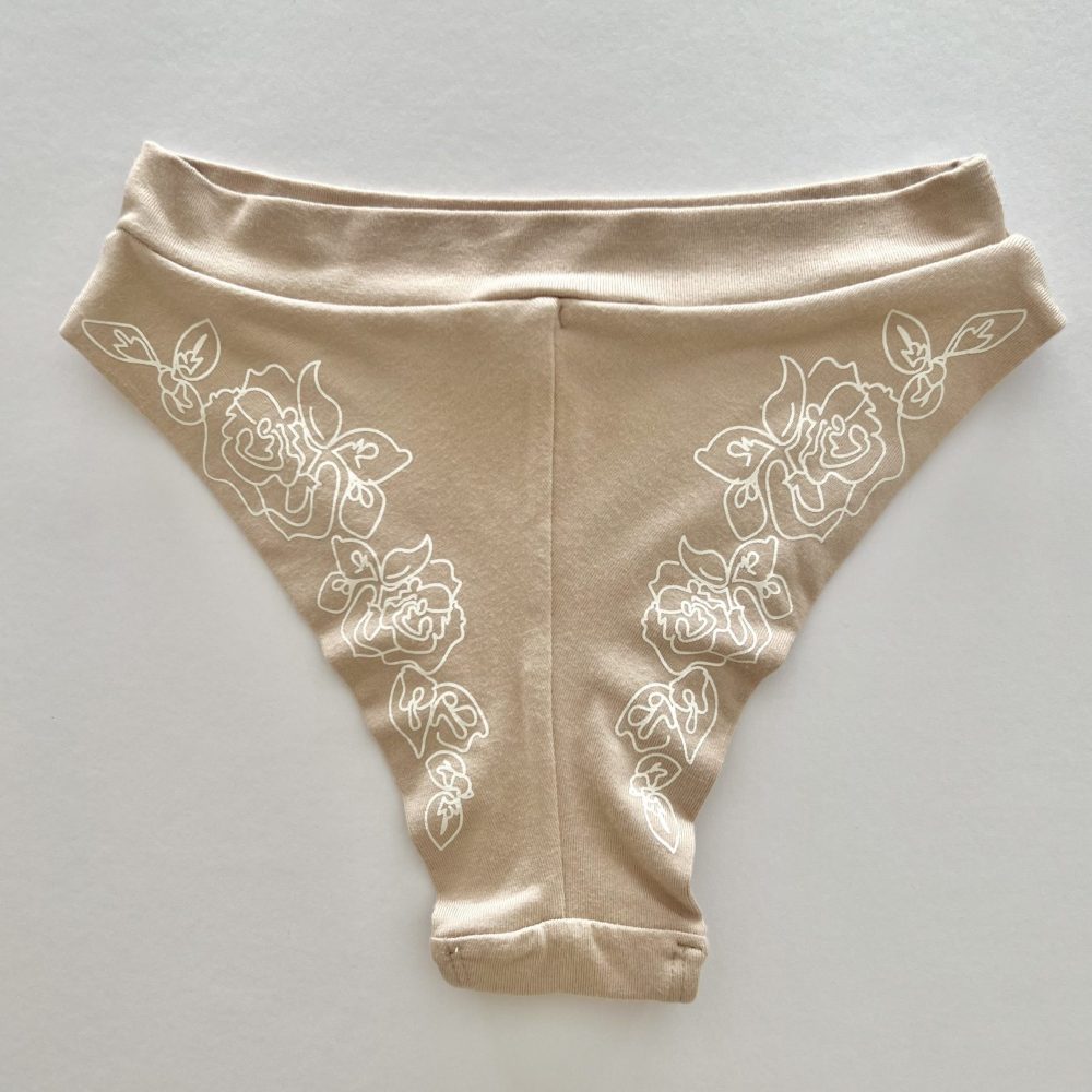 Perfect Panties Brazilian Cut, Naked, Roses Print XXS