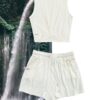 Inspired Dreamer Shorts with Twist Mini Top in Milk and Honey