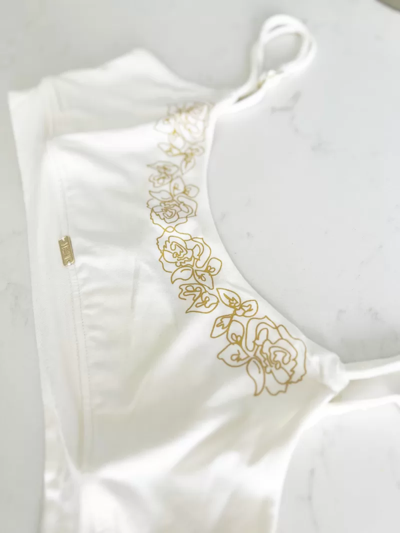 Motivated Bralette, Milk and Honey, Roses Artwork
