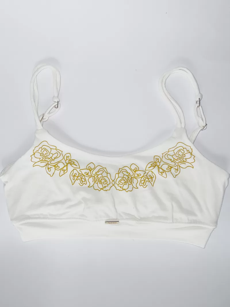 Motivated Bralette, Milk and Honey, Roses Artwork P1